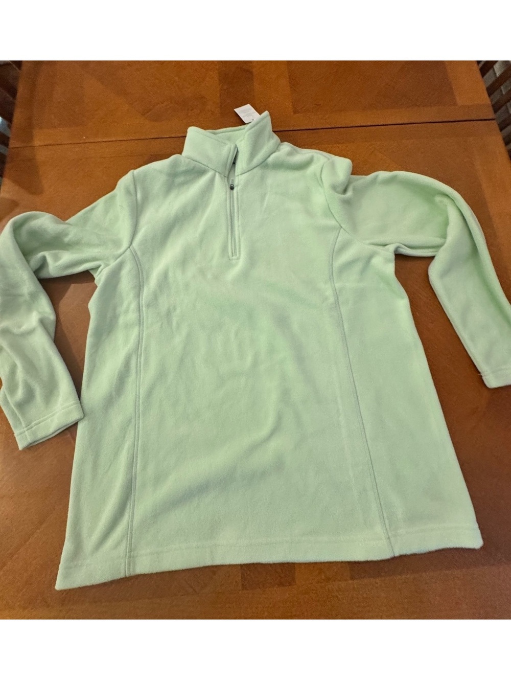 Lands' End Light Green Fleece Pullover Jacket Size 14-16